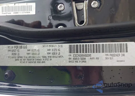 2016 Chrysler 300 300S Alloy Edition z USA, uszkodzony, nr VIN 2C3CCAGG0GH262205